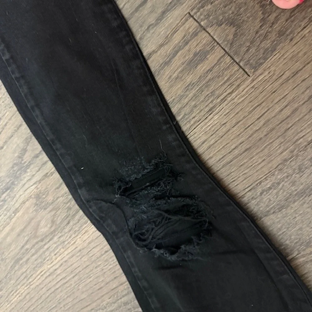 Joe's Jeans Black Distressed Raw Hem Skinny Jeans‎ W28 Punk Glam Rock Goth Emo